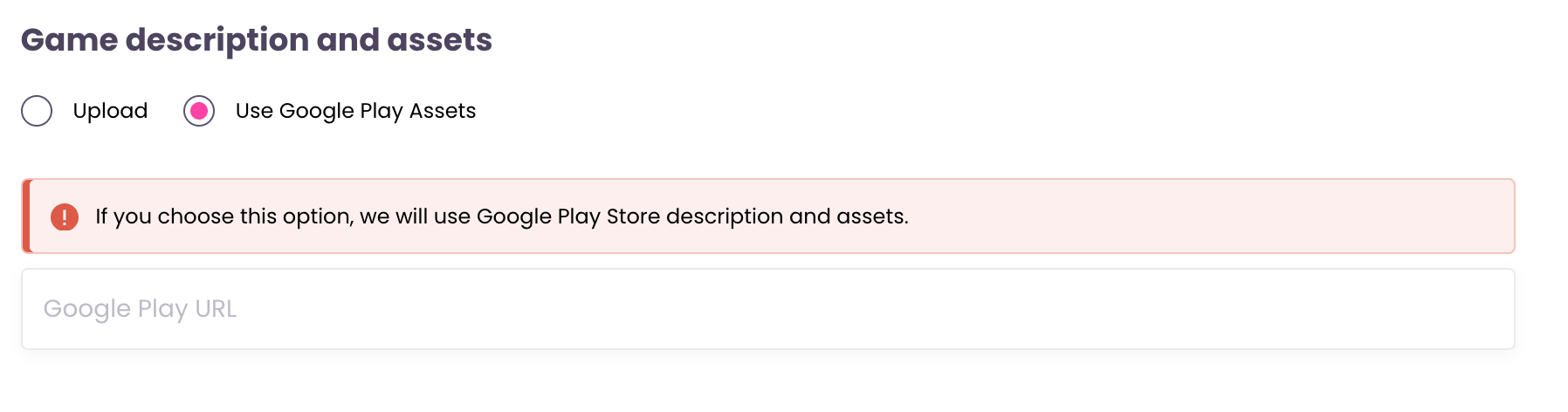 now.gg google play assets import